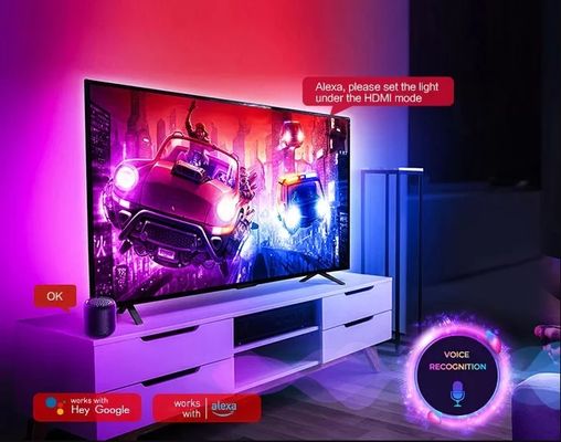 RGB-LED-Streifenleuchten mit Musik-Sync Fernbedienung TV-Hintergrundleuchten für ein lebendiges Ambiente