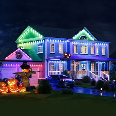 Helle 48W RGBIC CCT Smart Eave Außenbeleuchtung Wasserdicht für Hochzeit Weihnachten Geburtstag PC ABS Gehäuse 90°